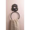 Accent Plus Iron Bear Paw Towel Ring with Cutout