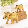 Accent Plus Golden Ceramic Elephant Figurine - 7 inches