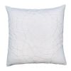 Hugo 20 x 20 Square Accent Throw Pillow; Embroidered Geometric Abstract Pattern; With Filler; White