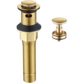 Bathroom Sink Drain Vanity Sink Drain with Strainer Basket Brushed Gold