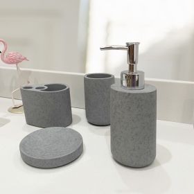 Concrete Bath Accessory Set for Vanity Countertops; Grey Stone Color/Cement Grey Color