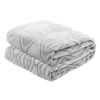 Back Printing Shaved Flannel Plush Blanket; checked Blanket for Bed or Sofa; 80&quot; x 90&quot;; Grey ( Set of 2)