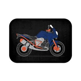 Blue Motorcycle Bath Mat