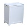 Oceanstar White Finished Rectangular Laundry Wood Hamper with Interior Bag RHP0109W