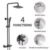 Matte Black Thermostatic Shower Combo Set Wall Mounted Shower Faucet Set