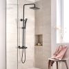 Matte Black Thermostatic Shower Combo Set Wall Mounted Shower Faucet Set