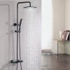 Matte Black Thermostatic Shower Combo Set Wall Mounted Shower Faucet Set