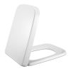 Square Toilet Seat with Grip-Tight Seat Bumpers Heavy-Duty Quiet-Close Quick-Release Easy Cleaning White