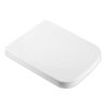 Square Toilet Seat with Grip-Tight Seat Bumpers Heavy-Duty Quiet-Close Quick-Release Easy Cleaning White