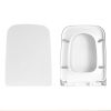 Square Toilet Seat with Grip-Tight Seat Bumpers Heavy-Duty Quiet-Close Quick-Release Easy Cleaning White