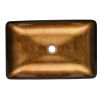 22.25" L -14.25" W -4 1/2" H Glass Rectangular Vessel Bathroom Sink in Gold Set with gold Faucet and gold Pop Up Drain