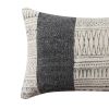 12 x 20 Rectangular Soft Cotton Dhurrie Accent Lumbar Throw Pillow; Kilim Pattern; Gray; White