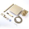 10 Inches Bathroom Brass Rainfall Shower System Shower Faucet Combo Set Brushed Gold