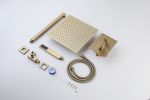 Brass Rainfall Shower System, Luxuly Bathroom Shower Faucet Combo Set Brushed Gold