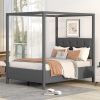 Full Size Upholstery Canopy Platform Bed with Headboard;