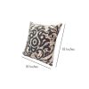 18 x 18 Square Accent Throw Pillow; Damask Print; Soft Polyester Filler; Cream; Blue