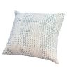 18 x 18 Handcrafted Square Cotton Accent Throw Pillow; Aztec Minimalistic Print; Blue; White