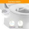 Non Electric Cold Water Mechanical Bidet Toilet Seat Attachment Fresh Water Sprayer Dual Nozzles for Feminine Wash