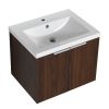 Bathroom Cabinet With Sink; Soft Close Doors; Float Mounting Design; 24 Inch For Small Bathroom; 24x18-00624CAW(KD-Packing)