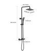 Matte Black Thermostatic Shower Combo Set Wall Mounted Shower Faucet Set