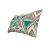 12 x 20 Modern Accent Pillow; Soft Cotton Cover With Filler; Geometric Design; Teal Blue; Beige; Gray