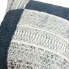 Dae 24 x 24 Square Handwoven Cotton Accent Throw Pillow; Classic Simple Kilim Pattern; Blue; Off White