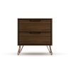 Manhattan Comfort Rockefeller 2.0 Mid-Century- Modern Nightstand with 2-Drawer in Brown