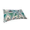 12 x 20 Modern Accent Pillow; Soft Cotton Cover With Filler; Geometric Design; Teal Blue; Beige; Gray