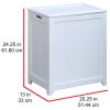 Oceanstar White Finished Rectangular Laundry Wood Hamper with Interior Bag RHP0109W