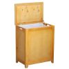 Oceanstar Natural Finished Rectangular Laundry Wood Hamper with Interior Bag RHP0109N