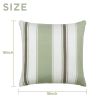 Pack Of 2 Outdoor Pillow With Inserts; 18&quot; x 18&quot; - Green Strip