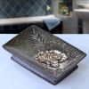 European Style Retro Brown Peony Resin Soap Dish Jewelry Holder