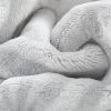 Back Printing Shaved Flannel Plush Blanket; checked Blanket for Bed or Sofa; 80&quot; x 90&quot;; Grey ( Set of 2)