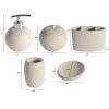 Concrete terrazzo, Made of Cement Bath Accessory Set for Vanity Countertops, 5 Piece Luxury Ensemble