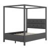 Full Size Upholstery Canopy Platform Bed with Headboard;