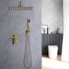 10 Inches Bathroom Brass Rainfall Shower System Shower Faucet Combo Set Brushed Gold