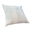 18 x 18 Handcrafted Square Cotton Accent Throw Pillow; Aztec Minimalistic Print; Blue; White