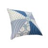 18 x 18 Square Accent Pillow; Geometric Pattern; Soft Cotton Cover; Polyester Filler; Blue; White