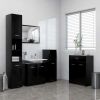 Bathroom Cabinet Black 23.6"x13"x31.5" Engineered Wood