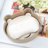 Cute Little Bear Soap Dish Draining Soap Holder for Kids; Khaki