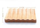 Wave Wooden Soap Dish Jewelry Holder Plate Bathroom Small Tray