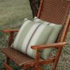 Pack Of 2 Outdoor Pillow With Inserts; 18&quot; x 18&quot; - Green Strip