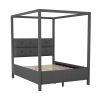 Full Size Upholstery Canopy Platform Bed with Headboard;