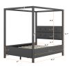 Full Size Upholstery Canopy Platform Bed with Headboard;