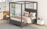 Full Size Upholstery Canopy Platform Bed with Headboard;