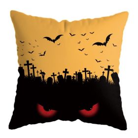 Linen Skull Halloween Pillow Cover (Option: 45x45cm-A23)