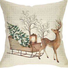 Winter Series Throw Pillow Cover Linen (Option: W022716-45x45cm)