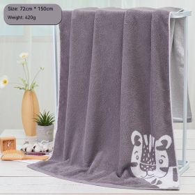 Cartoon Cute Home Cotton Travel Thickened Water-absorbing Quick-drying Soft Bath Towel (Option: Gray-72 × 150cm)