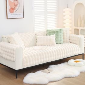 Warm Sofa Bubble Plush Pillowcase Pillow (Option: White-45x45cm pillowcase)