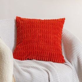 Home Sofa Decoration Pillow Cover Corduroy Without Core (Option: Dark Orange-45x45cm Pillowcase)